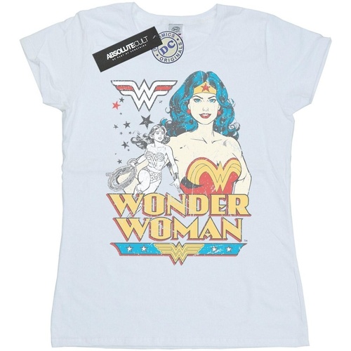 Vêtements Femme T-shirts manches longues Dc Comics Wonder Woman Posing Blanc