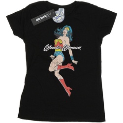 Vêtements Femme T-shirts manches longues Dc Comics Wonder Woman Jump Noir