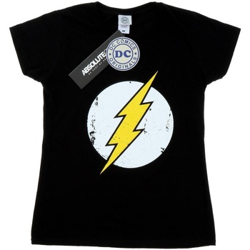 Vêtements Femme T-shirts manches longues Dc Comics Flash Distressed Logo Noir