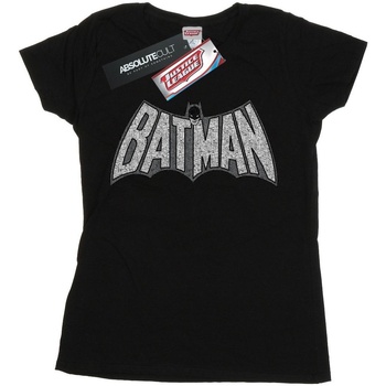 Vêtements Femme T-shirts manches longues Dc Comics Batman Retro Crackle Logo Noir