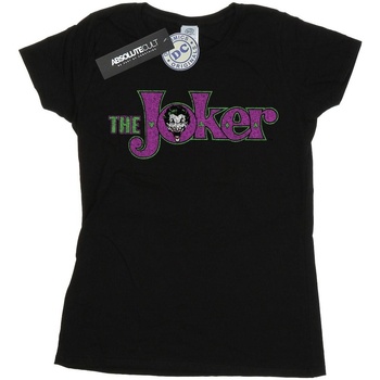 Vêtements Femme T-shirts manches longues Dc Comics The Joker Crackle Logo Noir