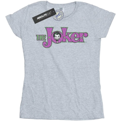Vêtements Femme T-shirts manches longues Dc Comics The Joker Crackle Logo Gris