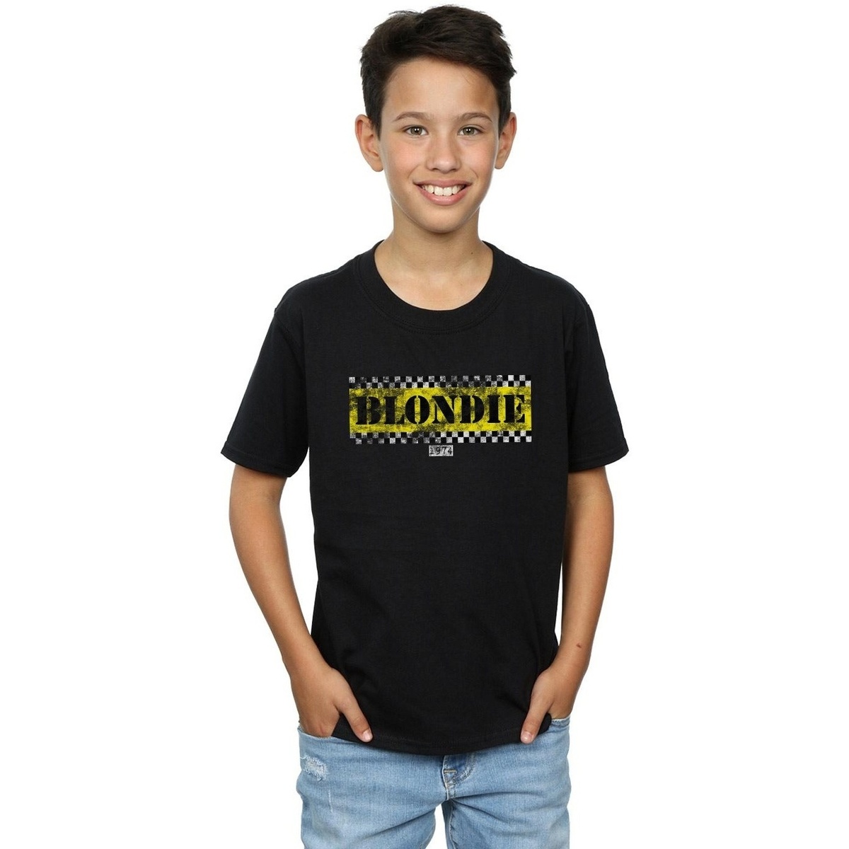 Vêtements Garçon T-shirts manches courtes Blondie Taxi 74 Noir
