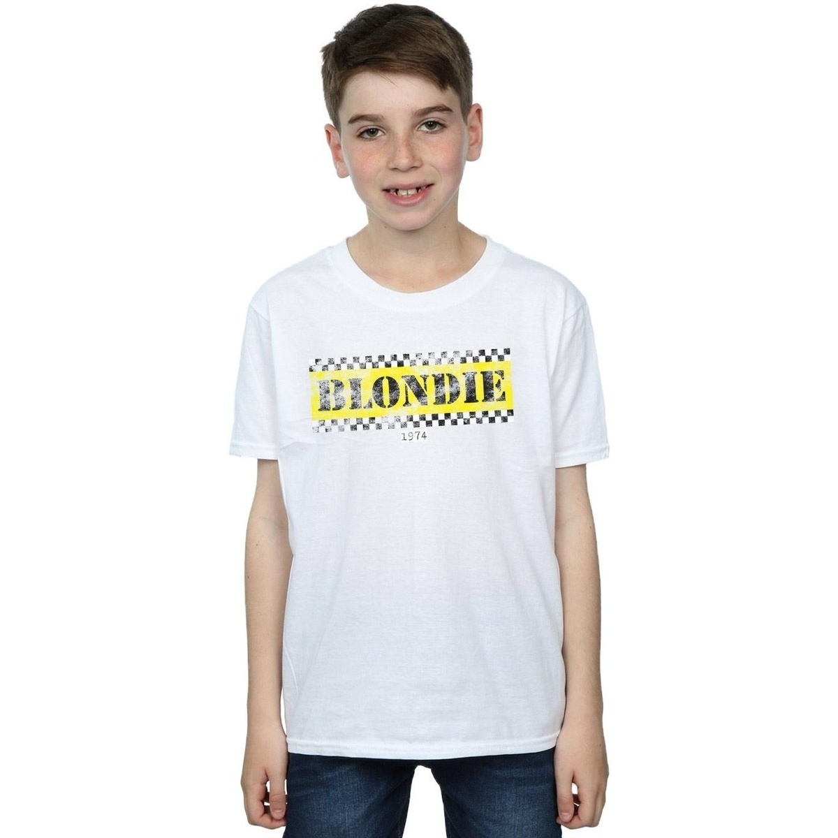 Vêtements Garçon T-shirts manches courtes Blondie Taxi 74 Blanc