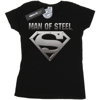 Vêtements Femme T-shirts manches longues Dc Comics Superman Man Of Steel Shield Noir