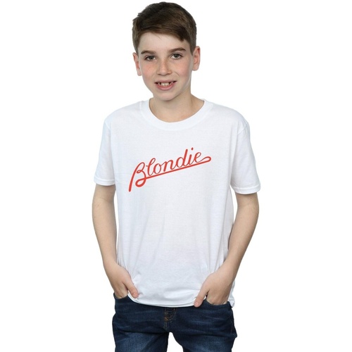 Vêtements Garçon T-shirts manches courtes Blondie Lines Logo Blanc