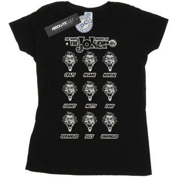 Vêtements Femme T-shirts manches longues Dc Comics The Joker The Many Moods Of The Joker Noir