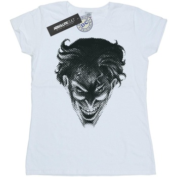 Vêtements Femme T-shirts manches longues Dc Comics The Joker Spot Face Blanc