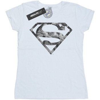 Vêtements Femme T-shirts manches longues Dc Comics Superman Marble Logo Blanc