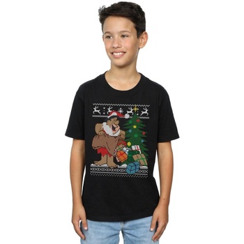 Vêtements Garçon T-shirts manches courtes The Flintstones Christmas Fair Isle Noir