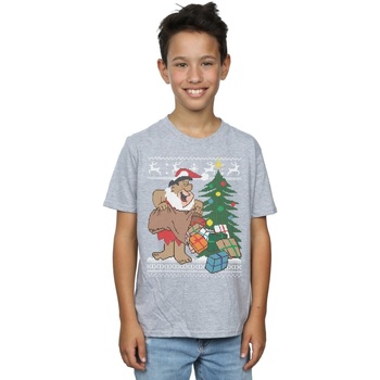 Vêtements Garçon T-shirts manches courtes The Flintstones Christmas Fair Isle Gris