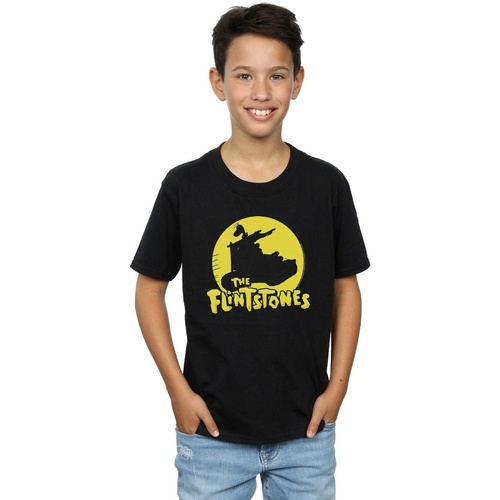 Vêtements Garçon T-shirts manches courtes The Flintstones Car Silhouette Noir