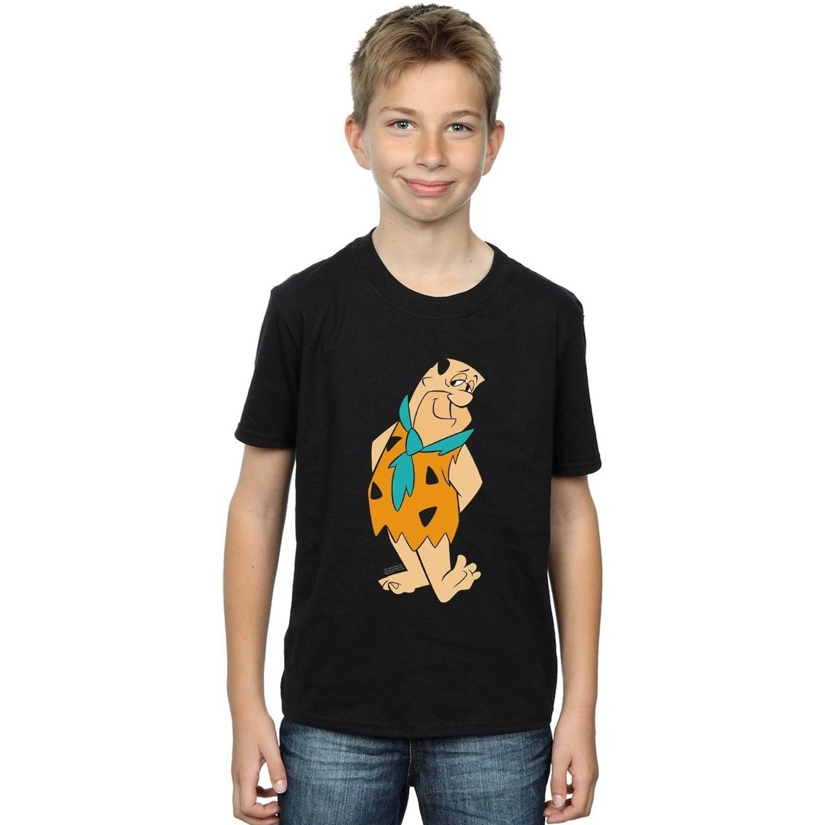 Vêtements Garçon T-shirts manches courtes The Flintstones Fred Flintstone Kick Noir