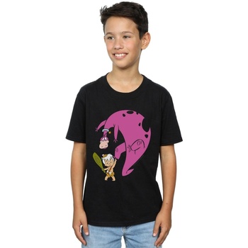 Vêtements Garçon T-shirts manches courtes The Flintstones Bamm Bamm And Dino Noir