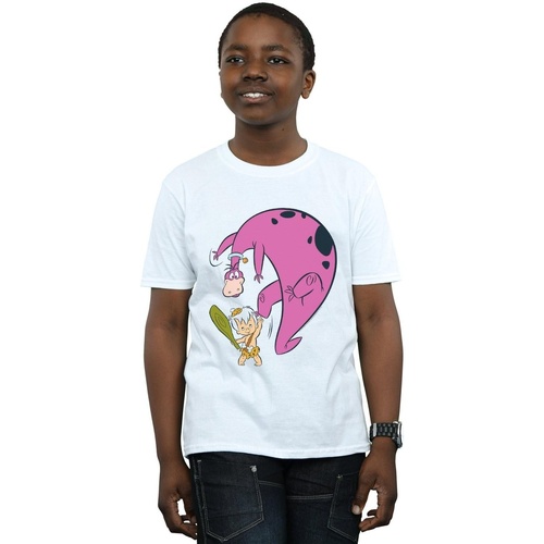Vêtements Garçon T-shirts manches courtes The Flintstones Bamm Bamm And Dino Blanc