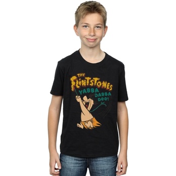 Vêtements Garçon T-shirts manches courtes The Flintstones Fred Yabba Dabba Doo Noir