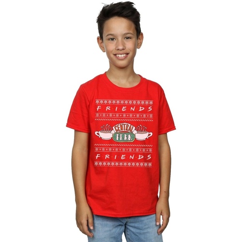 Vêtements Garçon T-shirts manches courtes Friends Christmas Tree Lights Rouge