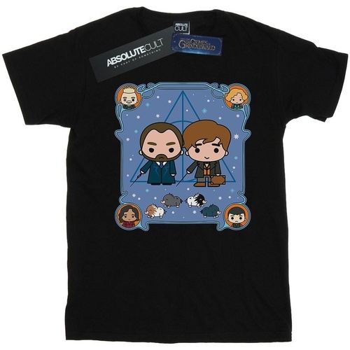 Vêtements Fille T-shirts manches longues Fantastic Beasts Chibi Newt And Dumbledore Noir