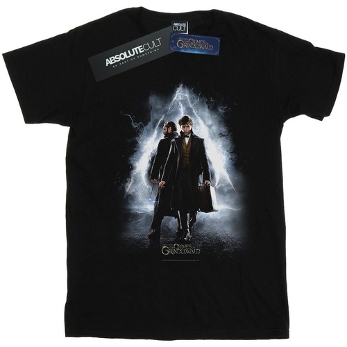 Vêtements Fille T-shirts manches longues Fantastic Beasts Newt And Dumbledore Poster Noir