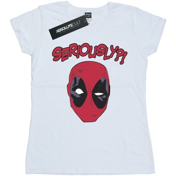 Vêtements Femme T-shirts manches longues Marvel Deadpool Seriously Blanc