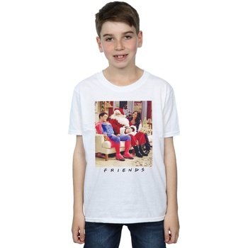 Vêtements Garçon T-shirts manches courtes Friends Superman And Santa Blanc