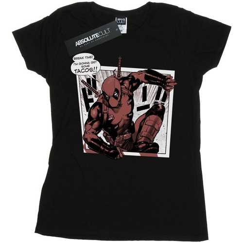 Vêtements Femme T-shirts manches longues Marvel Deadpool Breaktime Tacos Noir