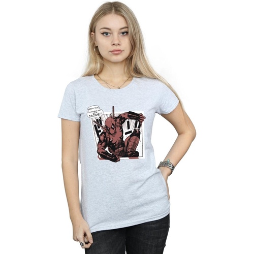 Vêtements Femme T-shirts manches longues Marvel Deadpool Breaktime Tacos Gris