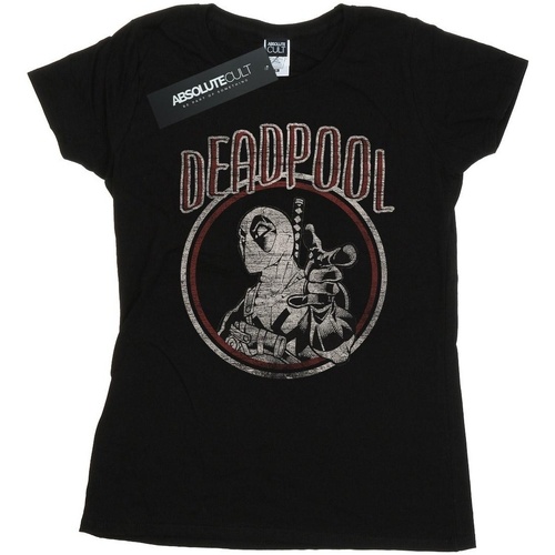 Vêtements Femme T-shirts manches longues Marvel Deadpool Vintage Circle Noir
