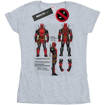 Vêtements Femme T-shirts manches longues Marvel Deadpool Action Figure Plans Gris