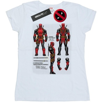 Vêtements Femme T-shirts manches longues Marvel Deadpool Action Figure Plans Blanc
