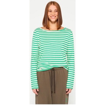 Vêtements Femme T-shirts manches courtes 10 Days Longsleeve Tee Stripes Ecru Apple Multicolore