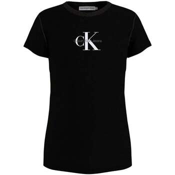Vêtements Fille T-shirts manches courtes Calvin Klein Jeans 153200VTPE24 Noir