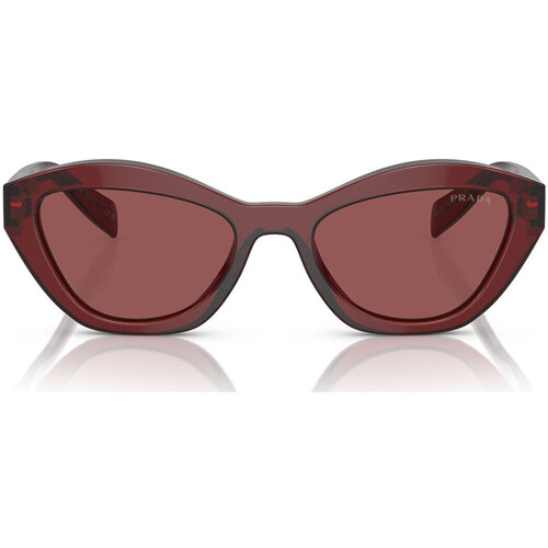 Prada Prada Pr 19xs Brown Sunglasses Lunettes de soleil Prada Occhiali da Sole  PRA02S 18O80B Rouge