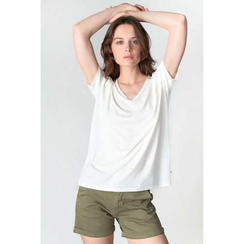 Vêtements Femme T-shirts & Polos Robe Longue Gana Kakiises T-shirt parodia blanc brodé Blanc