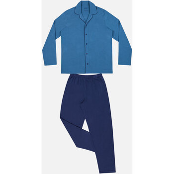 Eminence Pyjama long ouvert homme Coton Modal Bleu