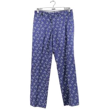 Vêtements Femme Pantalons Derbies & Richelieu Pantalon droit en coton Bleu