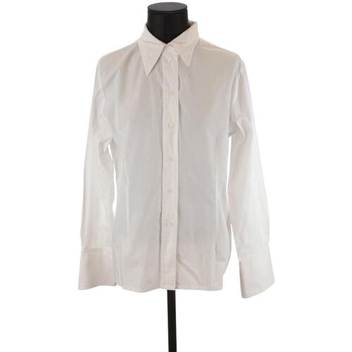 Vêtements Femme Saint Laurent micro geometric-print shirt Chemise en coton Blanc