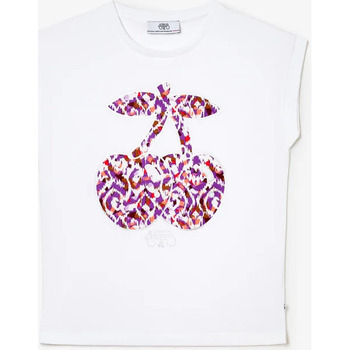 Vêtements Fille T-shirts & Polos Elasthanne / Lycra / Spandexises T-shirt jakobgi blanc imprimé Blanc