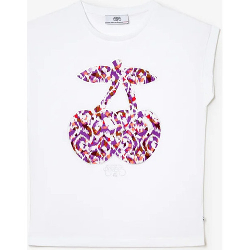 Vêtements Fille T-shirts & Polos Elasthanne / Lycra / Spandexises T-shirt jakobgi blanc imprimé Blanc
