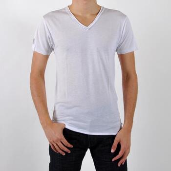 Vêtements Homme Broderie / Dentelle Eleven Paris T-Shirt L2 Basic V SS Blanc