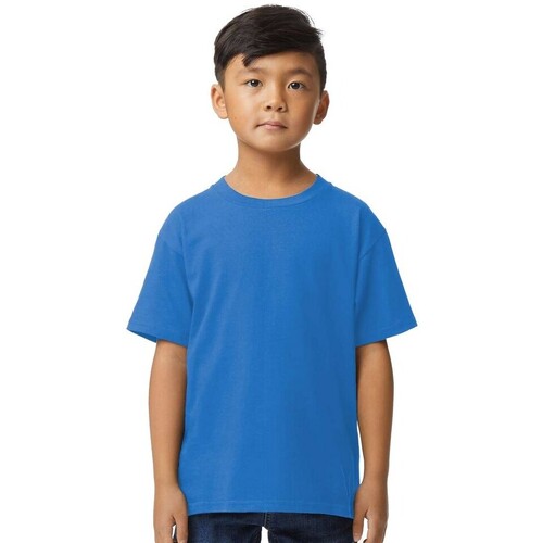 Vêtements Enfant Flute Sleeve Tie Detail Shirt Gildan 65000B Bleu