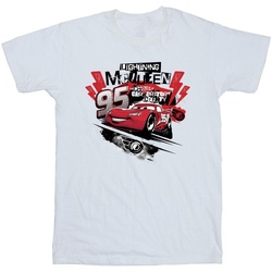 Vêtements Garçon T-shirts manches courtes Disney Cars Lightning McQueen Collage Blanc