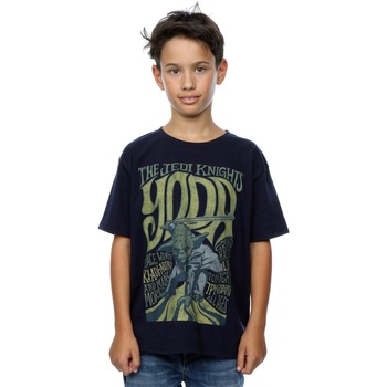 Vêtements Garçon T-shirts manches courtes Disney Yoda Rock Poster Bleu