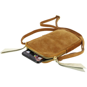 Dupond Durand HACE mini sac à bandoulière pour téléphone en cuir daim Marron