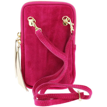 Dupond Durand HACE mini sac à bandoulière pour téléphone en cuir daim Rouge