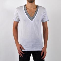 Vêtements Homme T-shirts manches courtes Eleven Paris T-Shirt Basic Double V SS Blanc