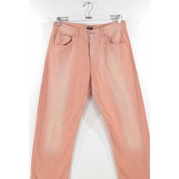 Vintage Pantalon droit en coton Orange