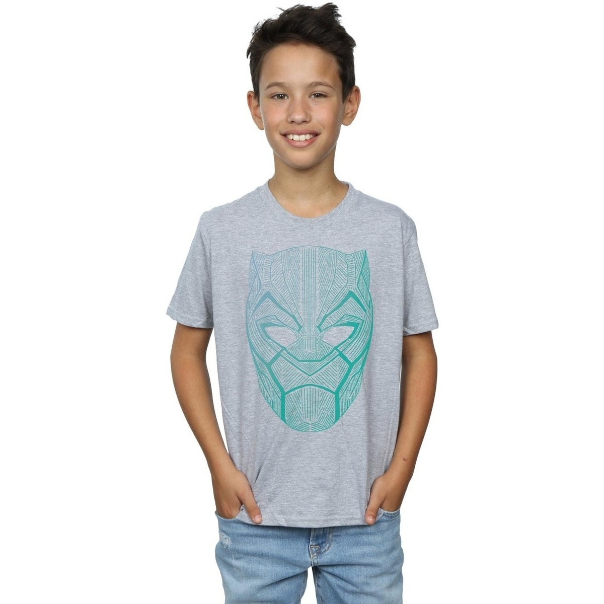 Vêtements Garçon T-shirts manches courtes Marvel Black Panther Tribal Masks Mask Gris
