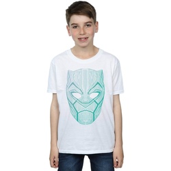 Vêtements Garçon T-shirts manches courtes Marvel Black Panther Tribal Mask Blanc