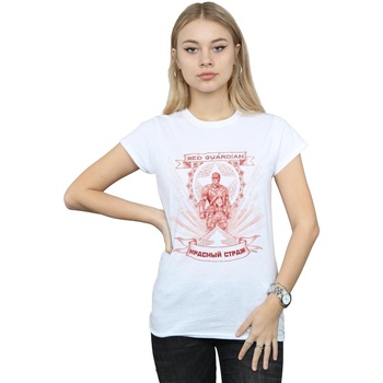 Vêtements Femme T-shirts manches longues Marvel Black Widow Movie Red Guardian Propaganda Blanc